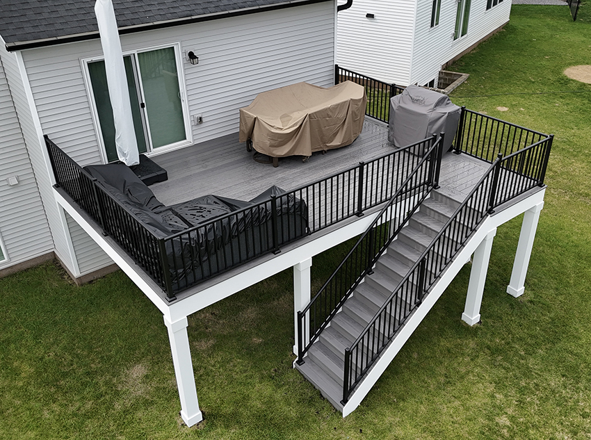 Two-Level TimberTech Vintage Deck built by Dream Decks in Minnesota