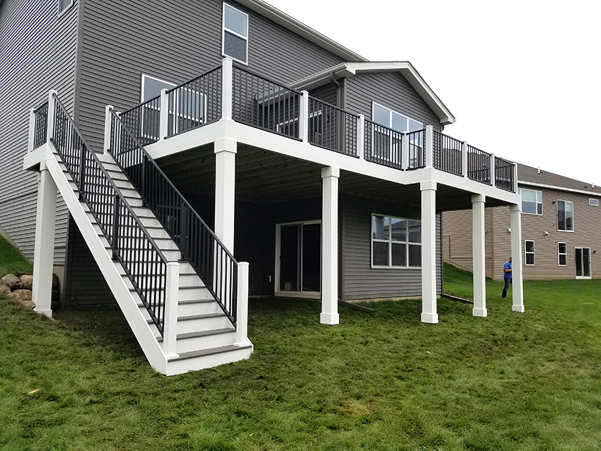TimberTech AZEK with Post Wraps - Custom deck built by Dream Decks in Twin Cities, Minnesota