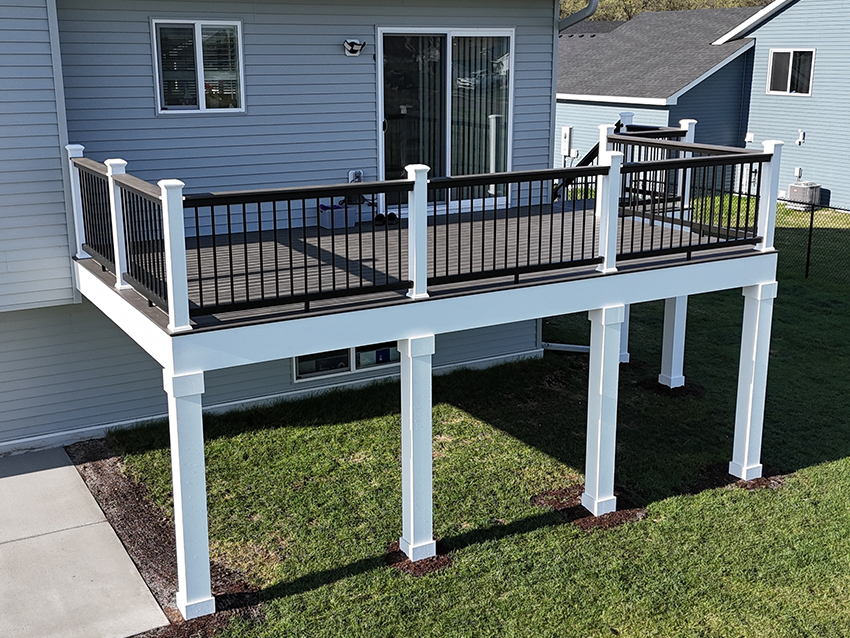 TimberTech AZEK Legacy Espresso with Azek Wrapping - Custom deck built by Dream Decks in Twin Cities, Minnesota