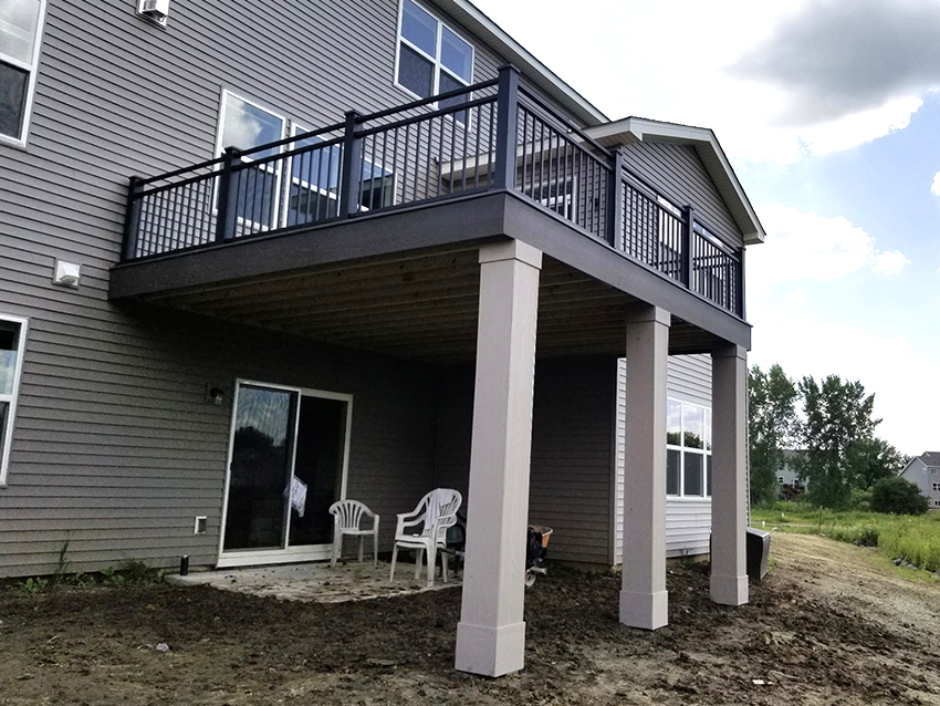 Westbury Railing with TimberTech & Column Wraps - Custom deck built by Dream Decks in Twin Cities, Minnesota