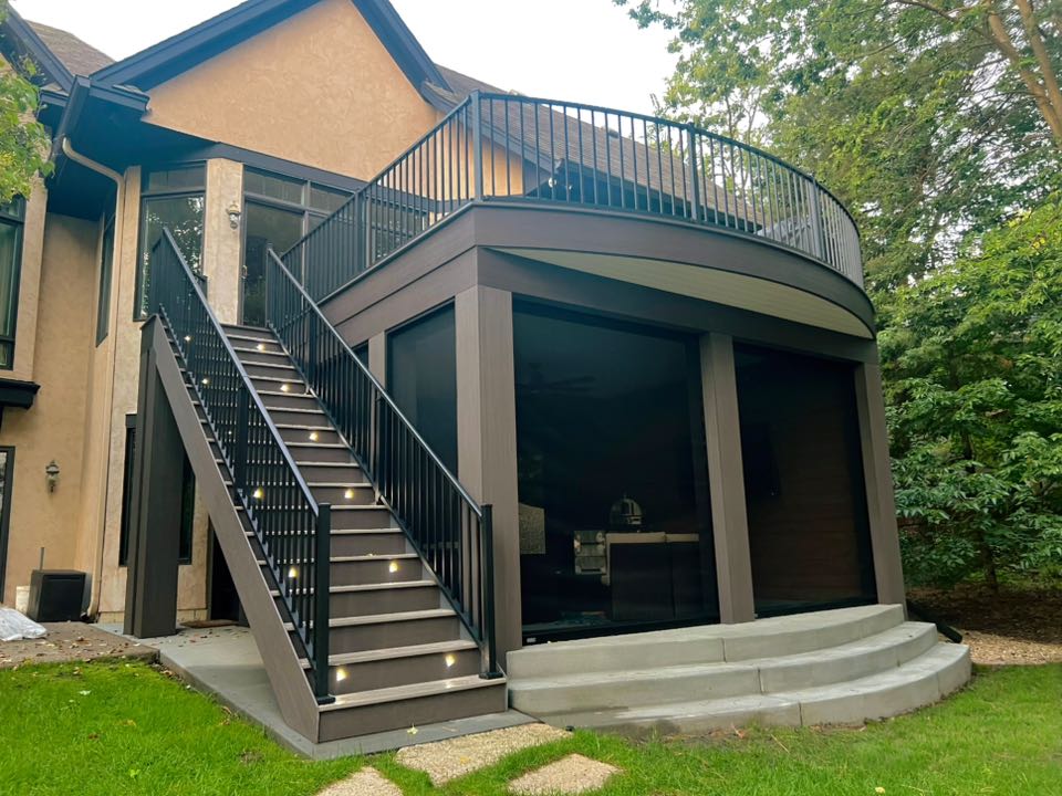 Close-up of premium composite deck boards installed by Dream Decks