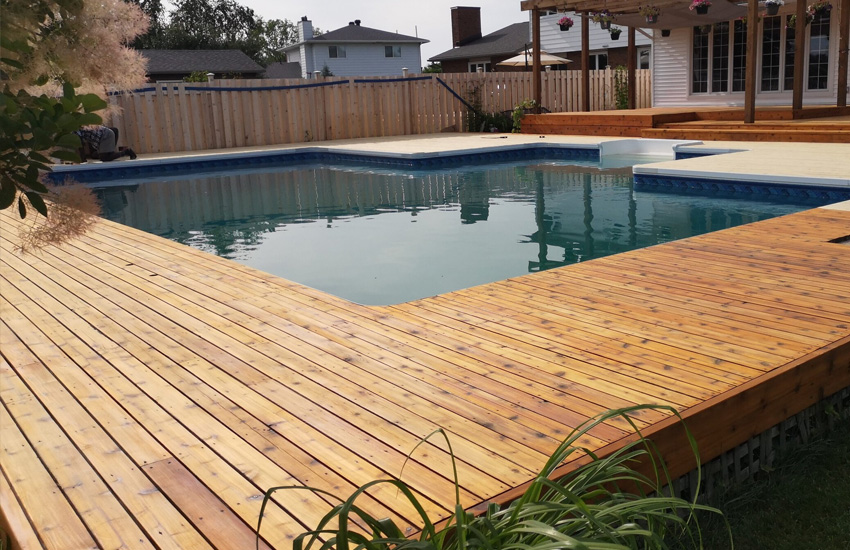 Deck staining and sealing