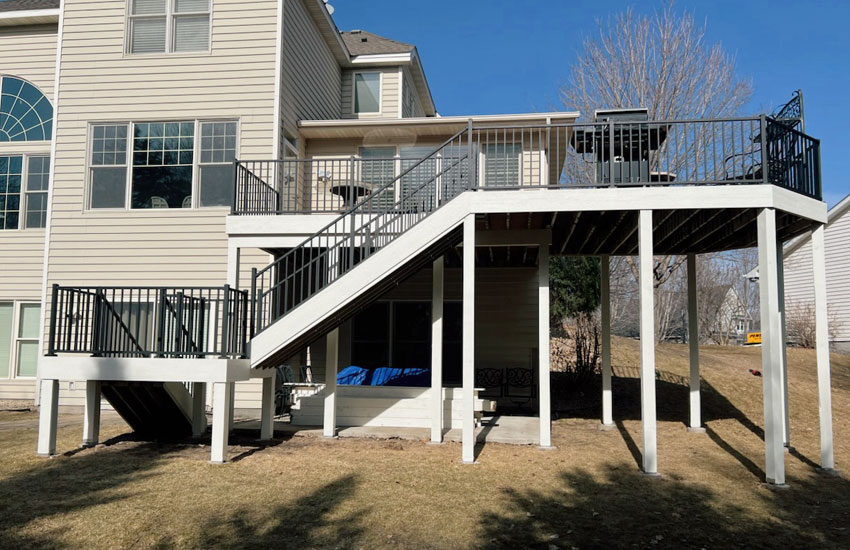 Custom deck with built-in benches