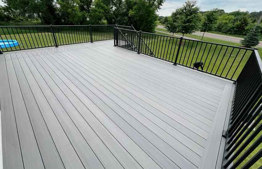 Azek decking with white fascia